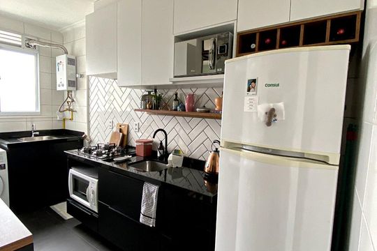 Cozinha de apartamento à venda com 2 quartos, 50m² em Vila Rosa, Novo Hamburgo