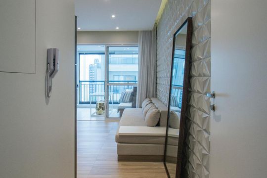 sala de apartamento para alugar com 1 quarto, 51m² em Vila Cordeiro, São Paulo