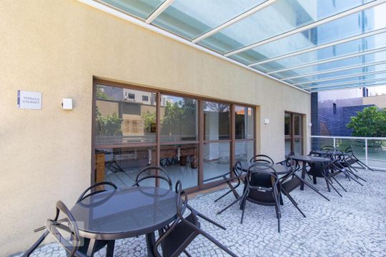 Área comum - Salão de festas de kitnet/studio para alugar com 1 quarto, 27m² em Centro, Curitiba