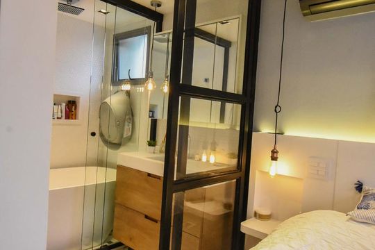 Suíte  de apartamento à venda com 1 quarto, 56m² em Cidade Monções, São Paulo