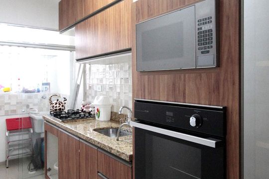 Cozinha de apartamento para alugar com 1 quarto, 42m² em Bela Vista, São Paulo