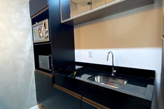 Cozinha de kitnet/studio para alugar com 1 quarto, 24m² em Rio Branco, Novo Hamburgo