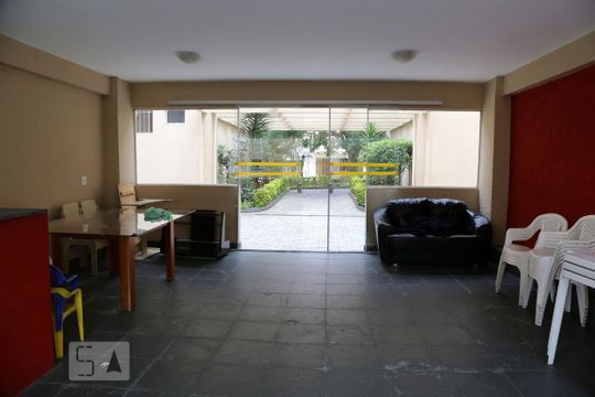 Área comum - Salão de festas de kitnet/studio para alugar com 1 quarto, 40m² em Chácara Agrindus, Taboão da Serra