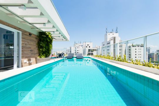 Área comum - Piscina de apartamento para alugar com 1 quarto, 41m² em Indianópolis, São Paulo