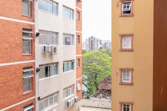 vista da varanda da sala de apartamento à venda com 1 quarto, 63m² em Moinhos de Vento, Porto Alegre