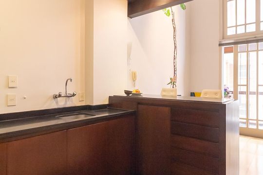 cozinha de apartamento à venda com 1 quarto, 63m² em Moinhos de Vento, Porto Alegre