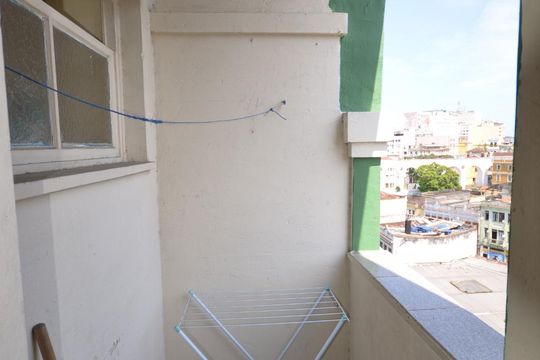 Varanda da Sala de apartamento à venda com 1 quarto, 33m² em Centro, Rio de Janeiro