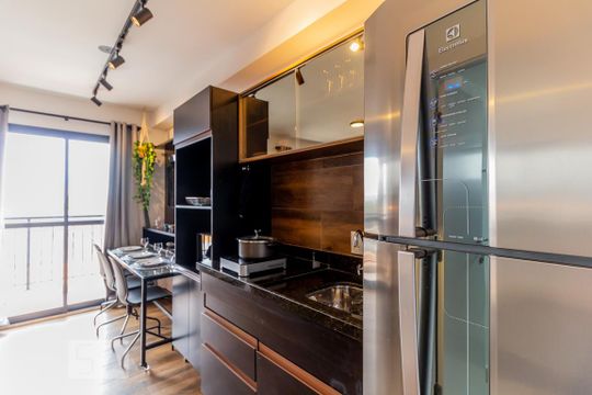 Cozinha de kitnet/studio para alugar com 1 quarto, 30m² em Centro Histórico de São Paulo, São Paulo
