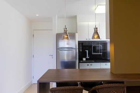 Cozinha de apartamento para alugar com 3 quartos, 76m² em Loteamento Center Santa Genebra, Campinas