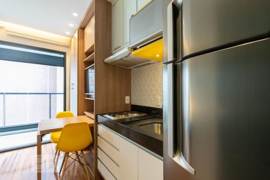 Cozinha de kitnet/studio à venda com 1 quarto, 24m² em Vila Olímpia, São Paulo
