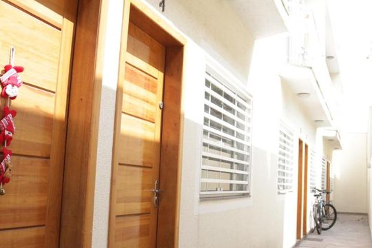 Fachada do bloco de casa de condomínio à venda com 2 quartos, 60m² em Chácara Belenzinho, São Paulo