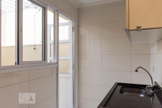 Cozinha de apartamento à venda com 1 quarto, 40m² em Parque das Nações, Santo André