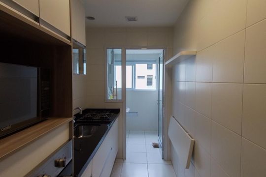 Cozinha de apartamento à venda com 1 quarto, 48m² em Campo Belo, São Paulo