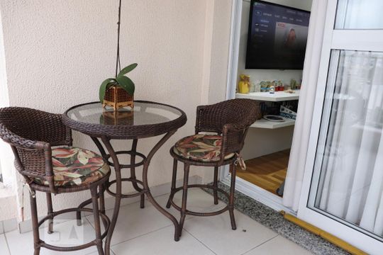 Varanda da Sala de apartamento à venda com 2 quartos, 54m² em Vila America, Santo André