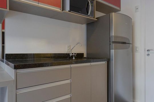 Cozinha de kitnet/studio para alugar com 1 quarto, 26m² em Centro, São Paulo