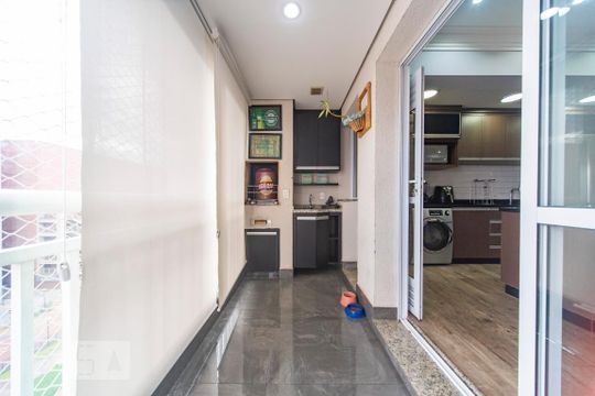 Varanda Gourmet  de apartamento à venda com 2 quartos, 67m² em Vila Homero Thon, Santo André