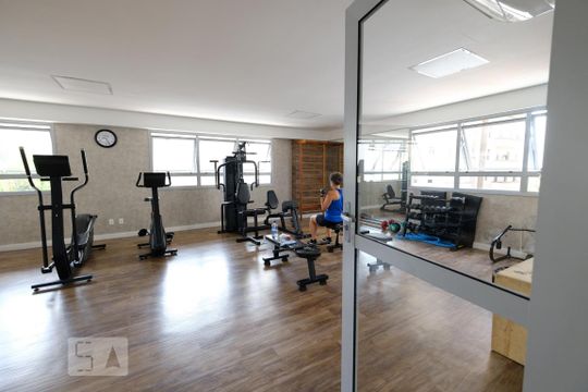 Área comum - Academia de apartamento para alugar com 1 quarto, 47m² em Boqueirão, Santos
