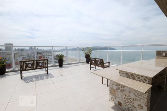 Área comum - Churrasqueira de apartamento para alugar com 1 quarto, 47m² em Boqueirão, Santos