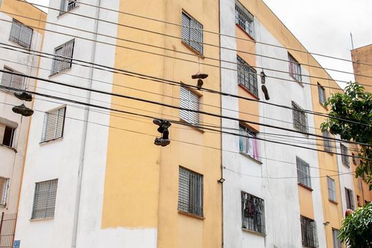 Fachada do bloco de apartamento à venda com 2 quartos, 44m² em São Miguel Paulista, São Paulo