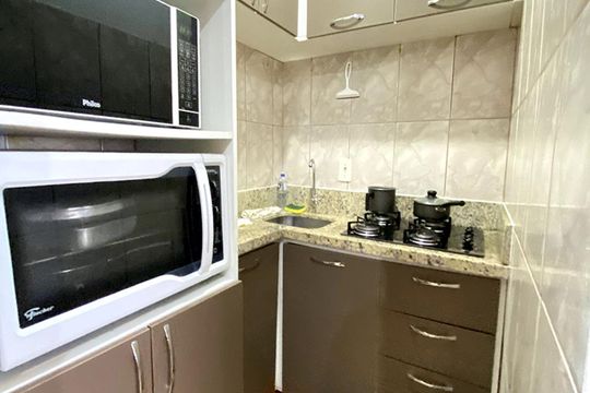 Cozinha de apartamento à venda com 1 quarto, 35m² em Centro, São Leopoldo