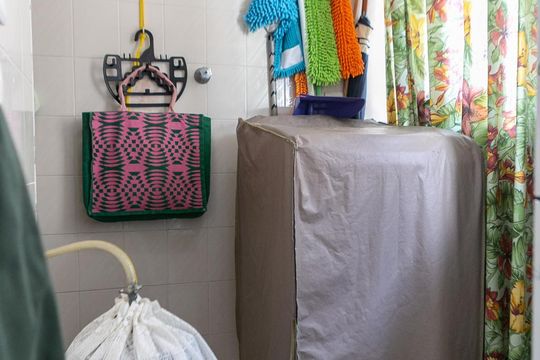 Área de serviço de apartamento para alugar com 2 quartos, 90m² em Aparecida, Santos
