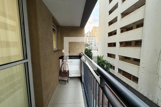 Varanda da Sala/cozinha de kitnet/studio para alugar com 1 quarto, 28m² em Sé, São Paulo
