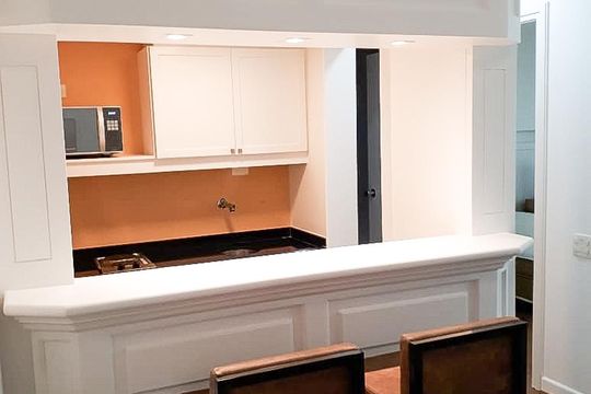 Cozinha de apartamento para alugar com 1 quarto, 35m² em Itaim Bibi, São Paulo