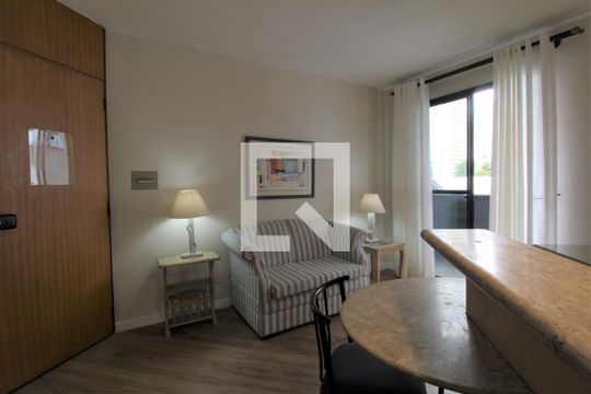 Sala de apartamento para alugar com 1 quarto, 39m² em Brooklin Paulista, São Paulo