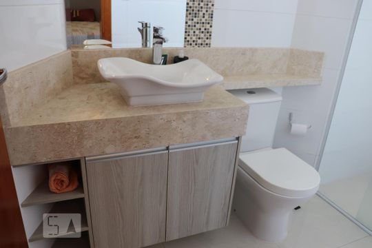 Banheiro da Suíte de apartamento à venda com 3 quartos, 168m² em Parque das Nações, Santo André