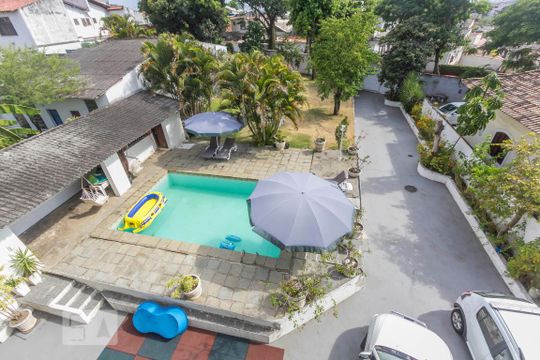 Vista da Piscina de casa à venda com 5 quartos, 1100m² em Pechincha, Rio de Janeiro