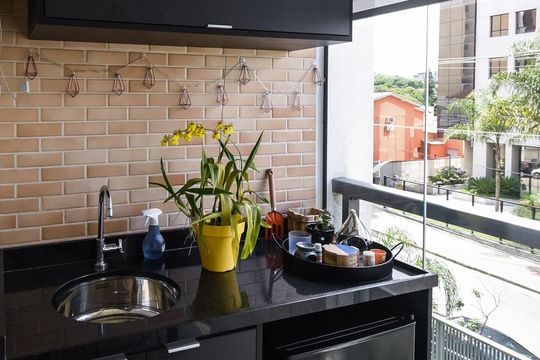 Varanda de apartamento à venda com 1 quarto, 44m² em Pinheiros, São Paulo