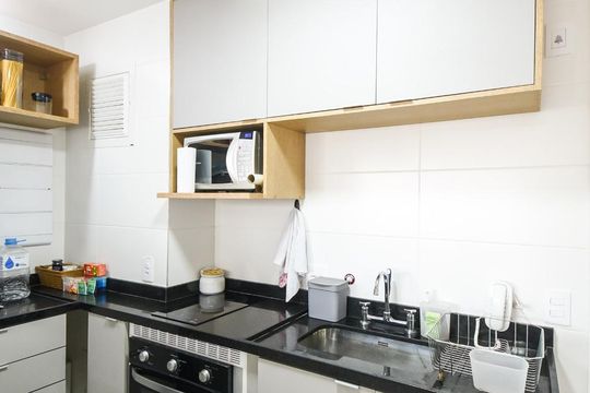 Cozinha de apartamento à venda com 1 quarto, 44m² em Pinheiros, São Paulo