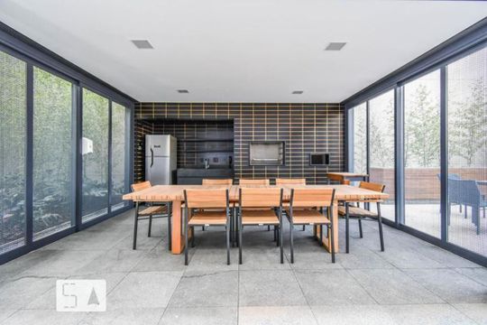 Área comum - Churrasqueira de kitnet/studio para alugar com 1 quarto, 26m² em Cerqueira César, São Paulo