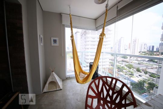 Varanda Gourmet de apartamento à venda com 1 quarto, 70m² em Vila Gertrudes, São Paulo