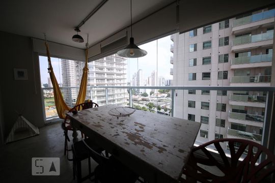 Varanda Gourmet de apartamento à venda com 1 quarto, 70m² em Vila Gertrudes, São Paulo