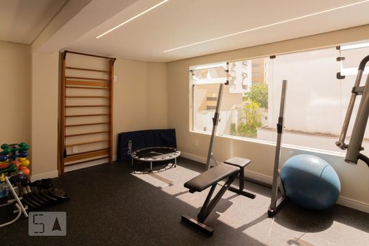 Área comum - Academia de apartamento para alugar com 1 quarto, 40m² em Itaim Bibi, São Paulo