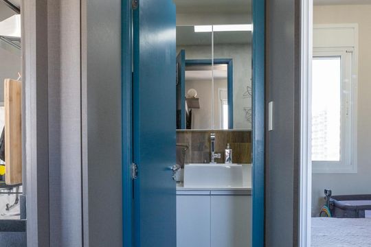 Banheiro da Suíte de apartamento à venda com 1 quarto, 41m² em Barra Funda, São Paulo
