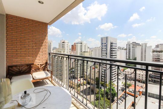 varanda de apartamento para alugar com 1 quarto, 55m² em Vila Nova Conceição, São Paulo