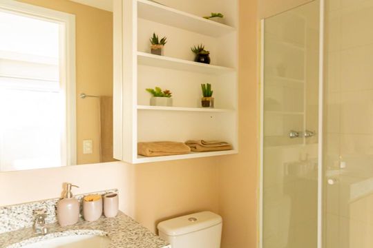 Banheiro da Suite de apartamento à venda com 2 quartos, 53m² em Liberdade, São Paulo