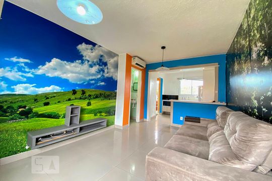 Sala de Estar de casa de condomínio à venda com 2 quartos, 56m² em Canudos, Novo Hamburgo