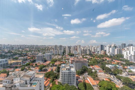 Vista da Varanda de kitnet/studio à venda com 1 quarto, 41m² em Brooklin Paulista, São Paulo