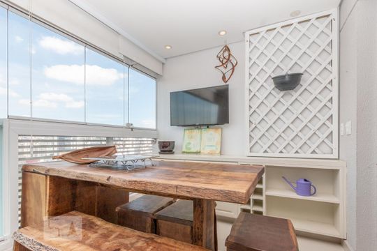 Varanda de kitnet/studio à venda com 1 quarto, 41m² em Brooklin Paulista, São Paulo