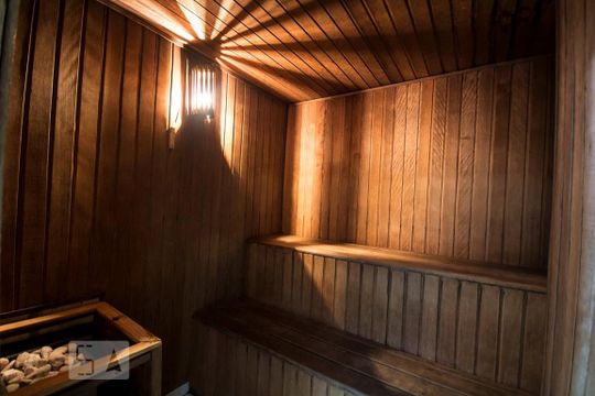 Área comum - Sauna de kitnet/studio para alugar com 1 quarto, 32m² em Indianópolis, São Paulo