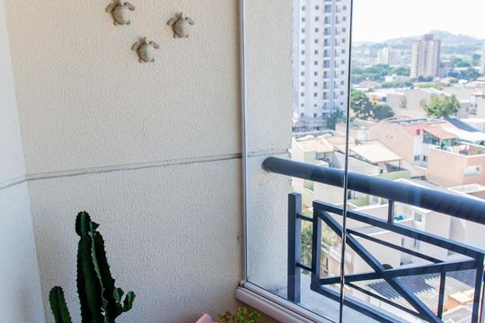 Varanda da Sala de apartamento à venda com 3 quartos, 75m² em Vila Pires, Santo André