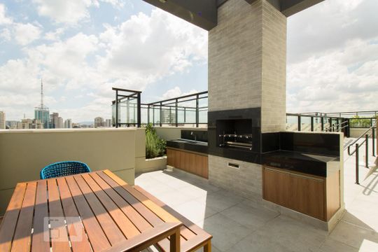 Área comum - Churrasqueira de kitnet/studio para alugar com 1 quarto, 25m² em Vila Mariana, São Paulo