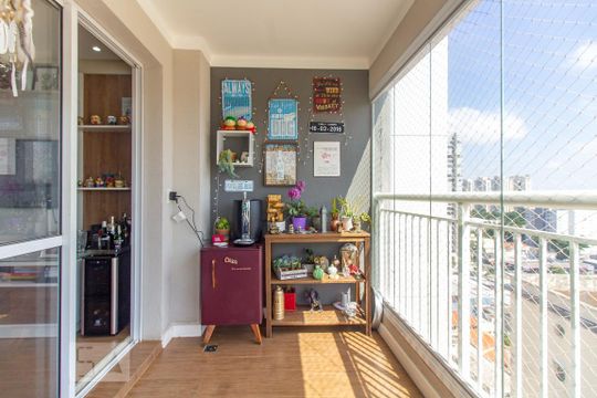 Varanda da Sala de apartamento à venda com 2 quartos, 67m² em Parque São Jorge, São Paulo