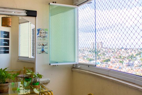 Varanda da Sala de apartamento para alugar com 3 quartos, 70m² em Parque Jaçatuba, Santo André