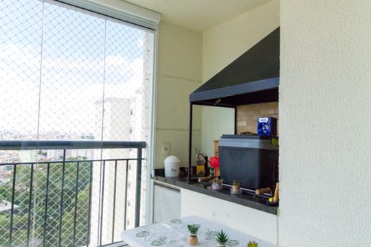 Varanda da Sala de apartamento à venda com 3 quartos, 82m² em Moinho Velho, São Paulo