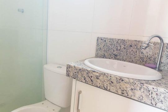 Banheiro de apartamento para alugar com 2 quartos, 46m² em Vila São Pedro, Santo André
