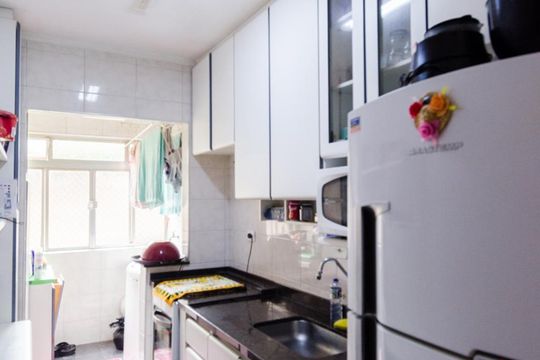 Cozinha de apartamento à venda com 2 quartos, 56m² em Demarchi, São Bernardo do Campo